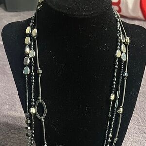 Silpada Elegant Multi-Strand Black Sterling Silver 925 Necklace